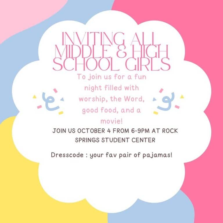 Pajama Party for Middle School & High School Girls Rock Springs
